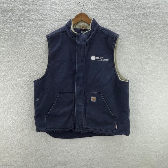 Carhartt Other - Vintage Carhartt Vest Mens 2XL Tall Blue Sherpa Lined FR Flame Resistant Cat 4